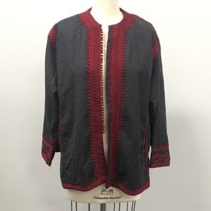 Red and grey jacket